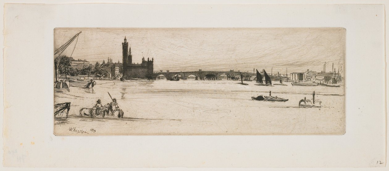 Gamle Westminster Bridge av James Abbott McNeill Whistler