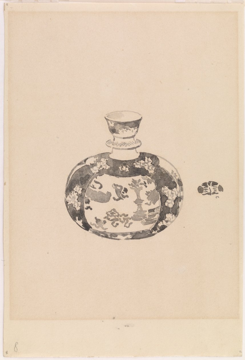 Oviform ingefærkrukke med klokkeformet deksel, 1878. av James Abbott McNeill Whistler