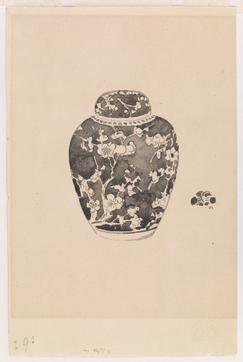 Oviform ingefærkrukke med klokkeformet deksel, 1878. av James Abbott McNeill Whistler