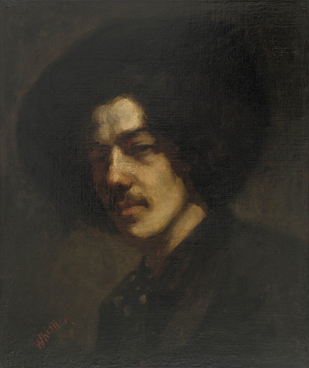 Portrett av Whistler med en hatt, 1857-1859. av James Abbott McNeill Whistler
