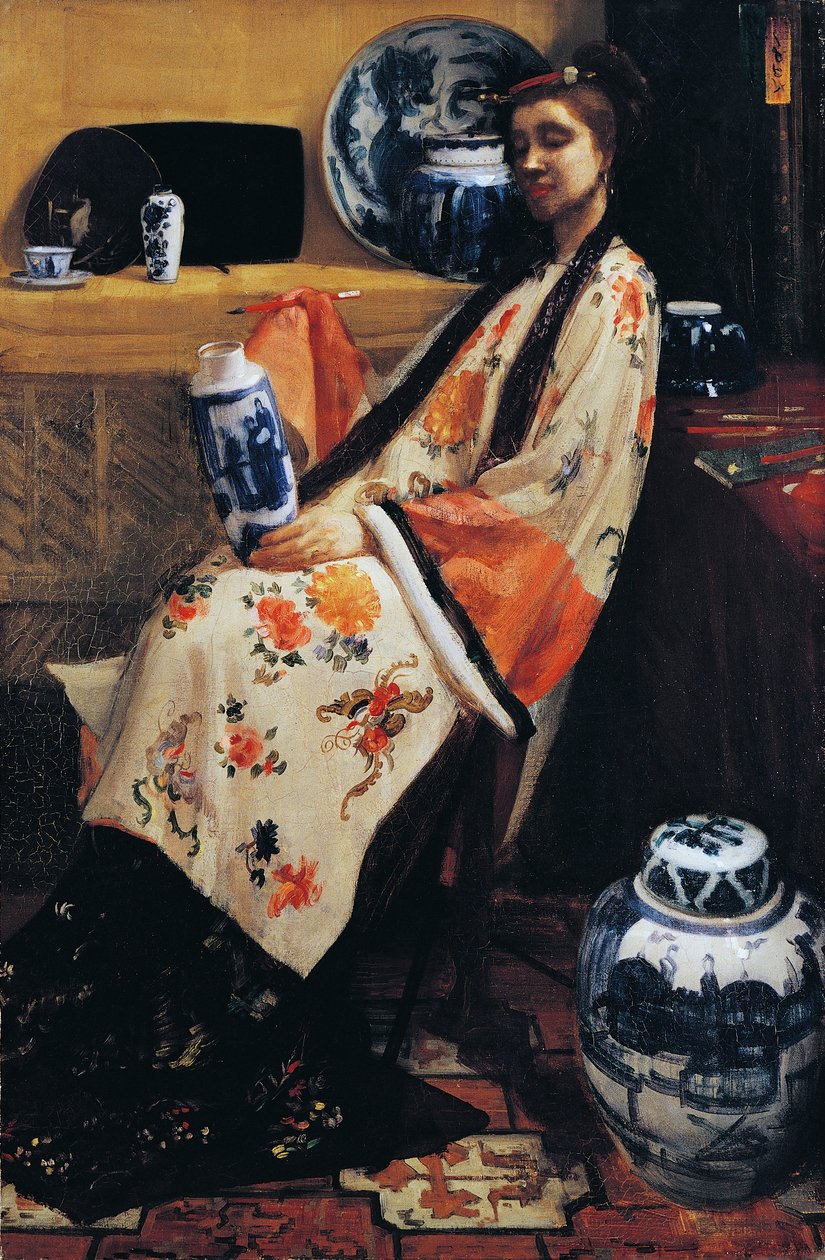 Lilla og Rose: Lange Leizen av Six Marks av James Abbott McNeill Whistler