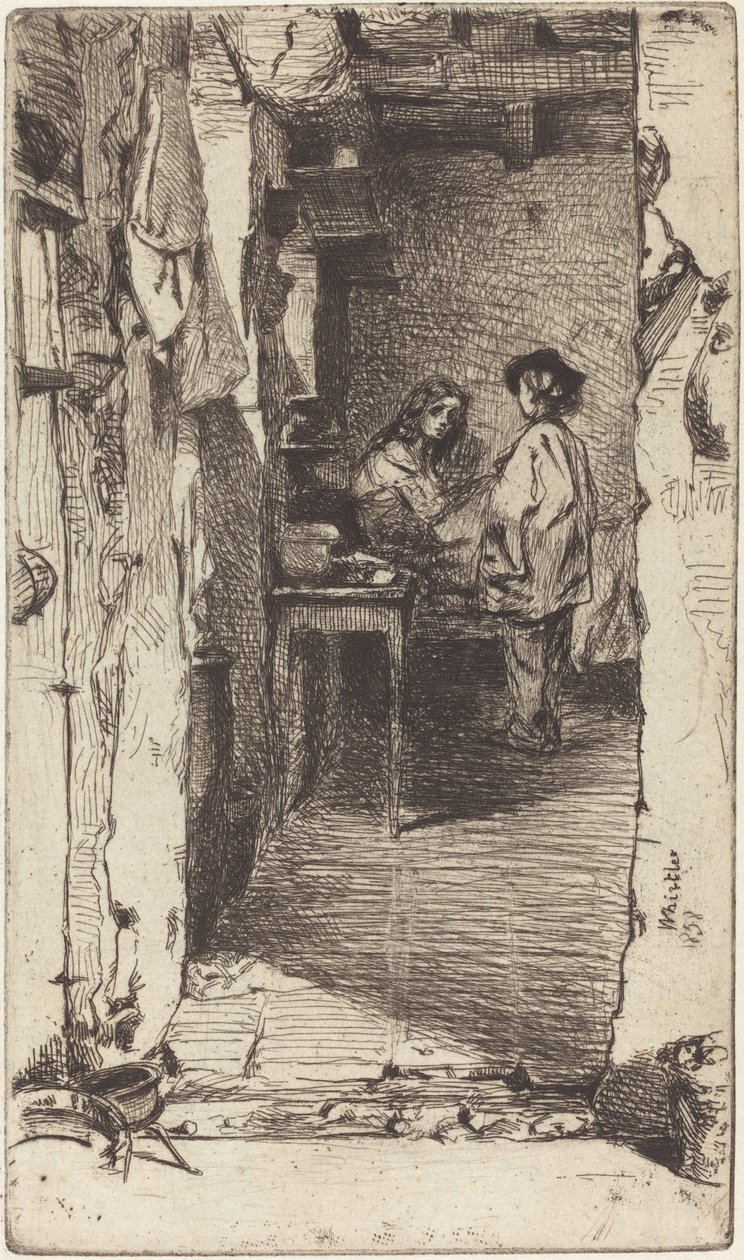 Rag Pickers, Mouffetard Quarter, Paris, 1858. av James Abbott McNeill Whistler