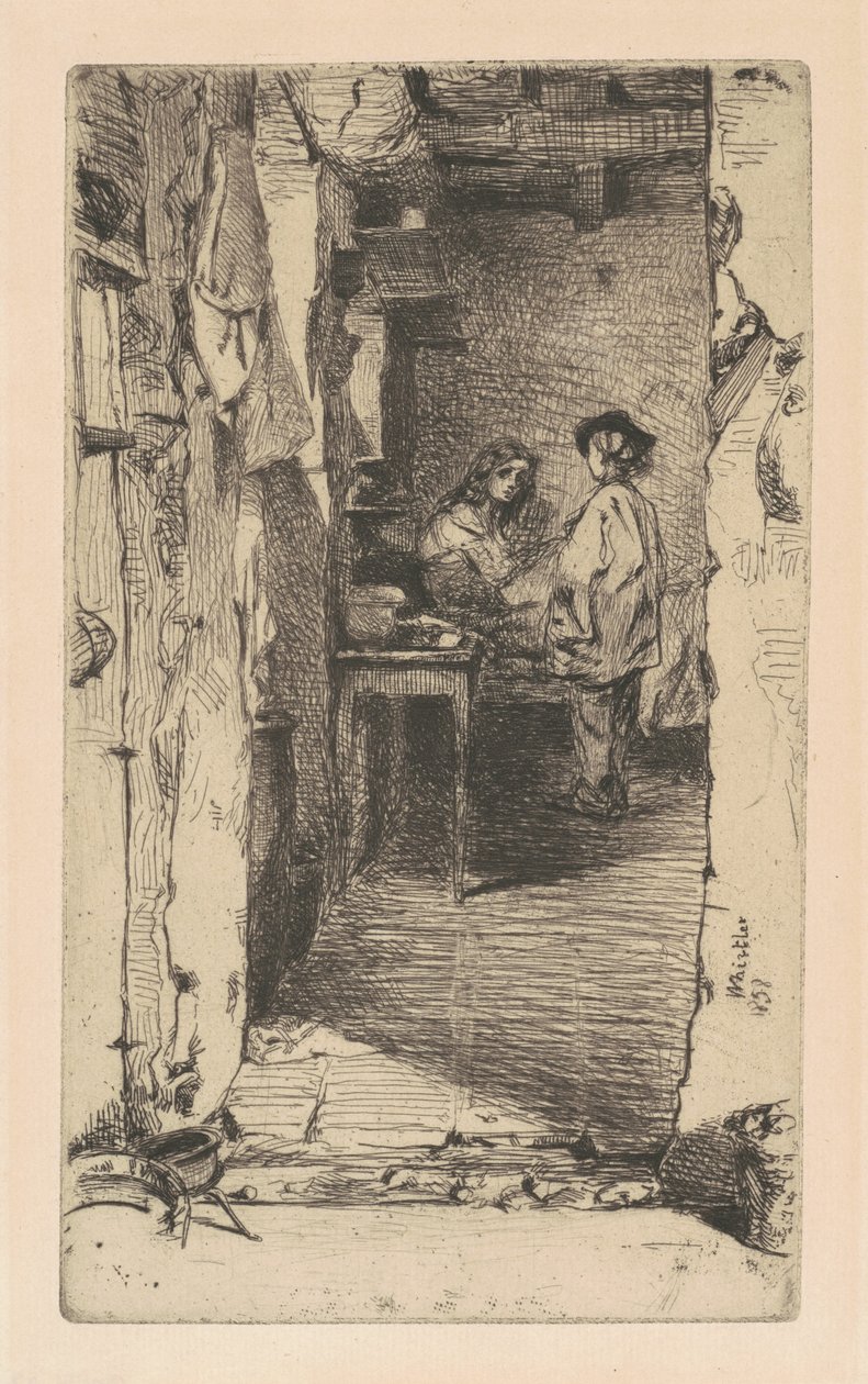Rag Pickers, Mouffetard Quarter, Paris, 1858. av James Abbott McNeill Whistler