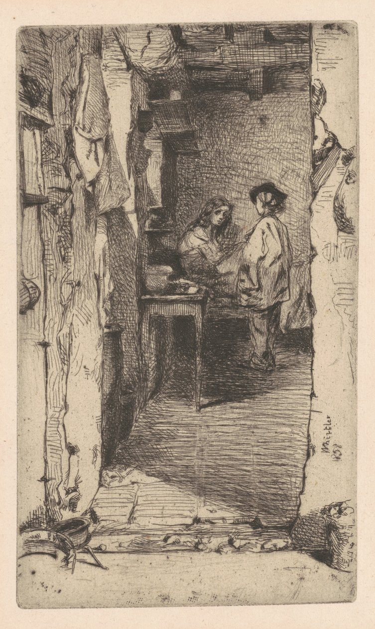 Rag Pickers, Mouffetard Quarter, Paris, 1858. av James Abbott McNeill Whistler