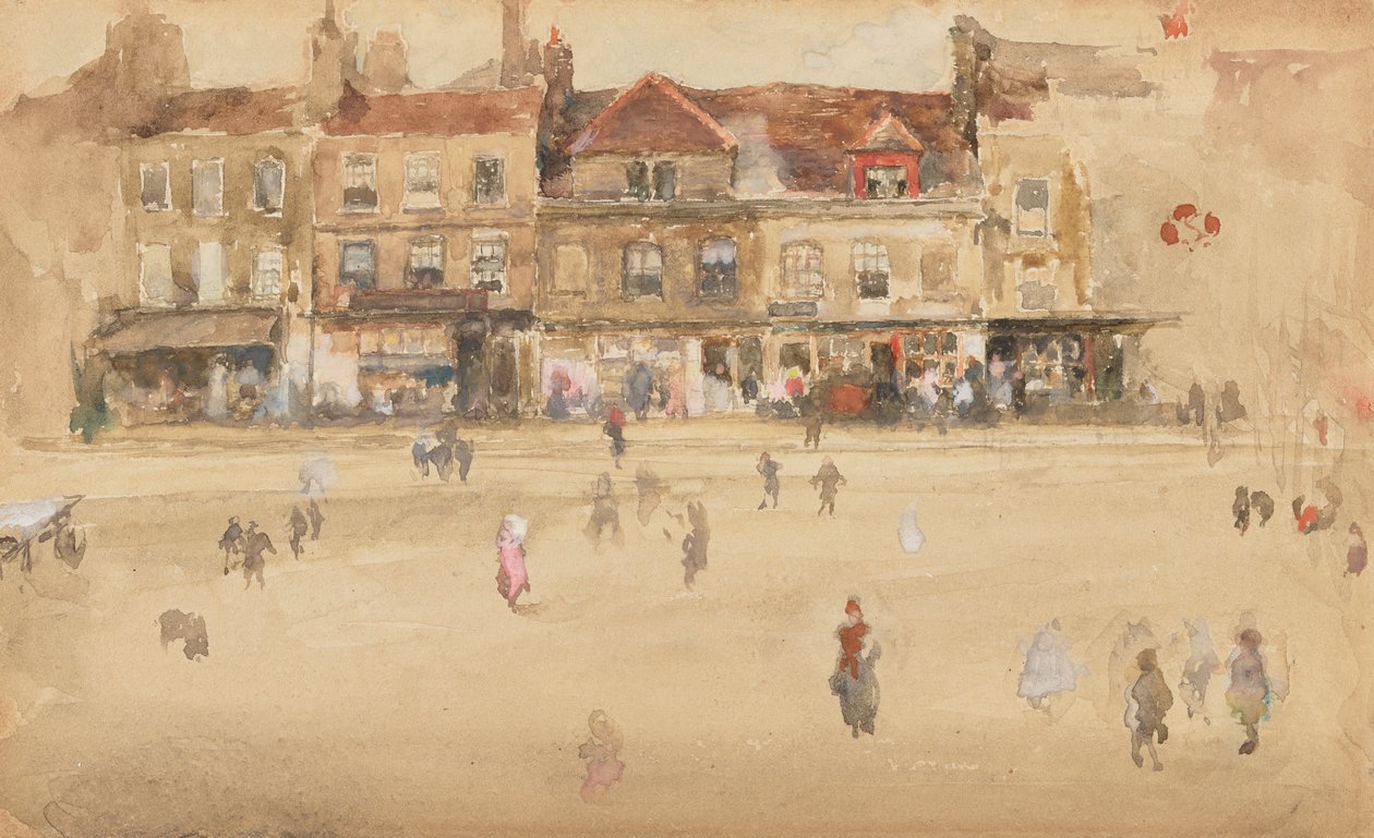 Red and Brown-Hoxton, 1885-1886. av James Abbott McNeill Whistler