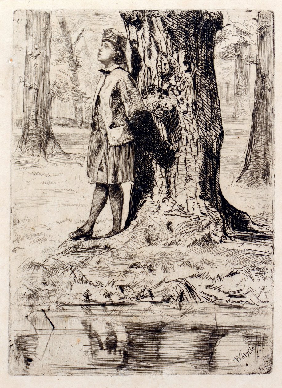 Seymour står under et tre av James Abbott McNeill Whistler