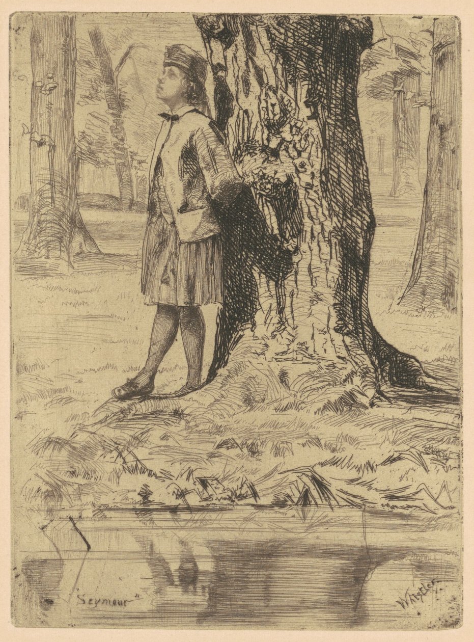 Seymour står under et tre, 18581859. av James Abbott McNeill Whistler