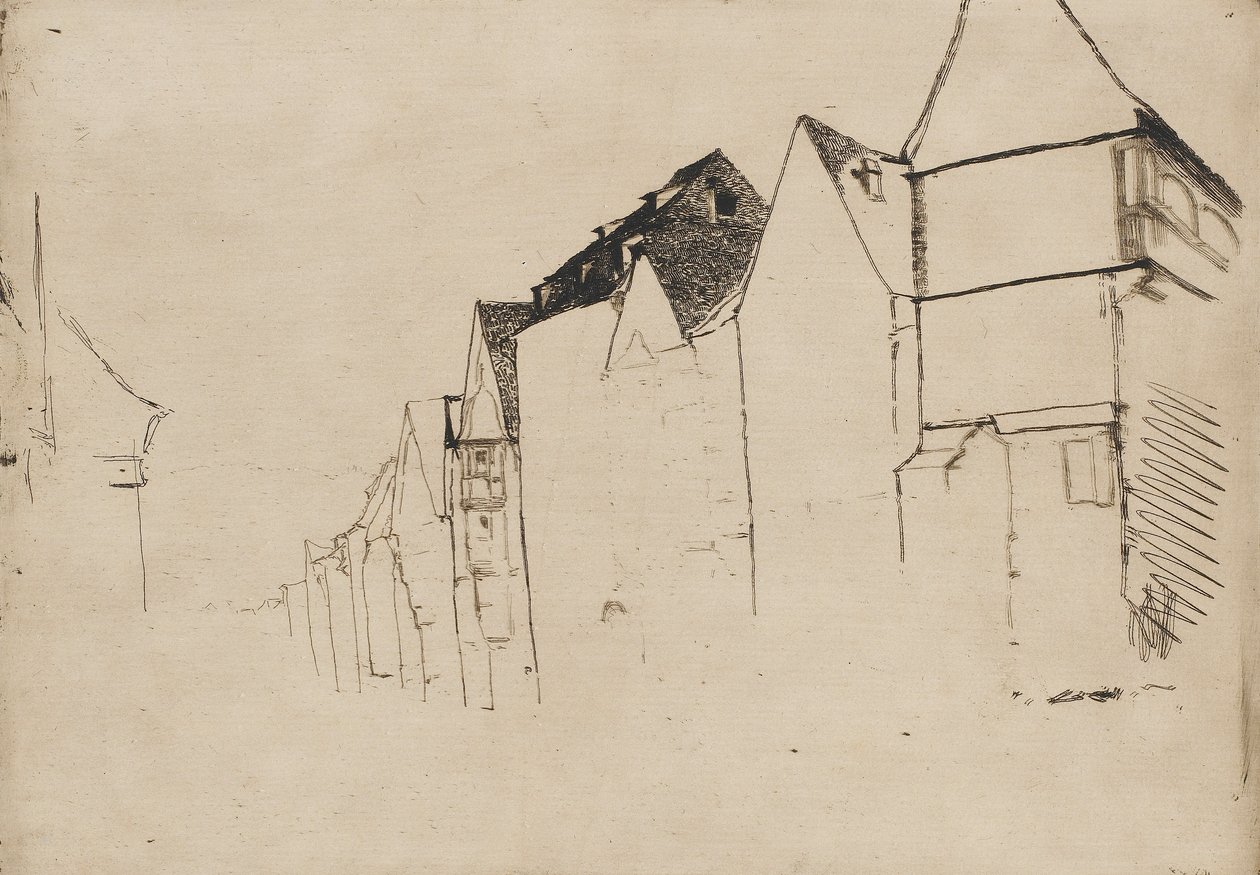 Skisse av hus, 1858. av James Abbott McNeill Whistler