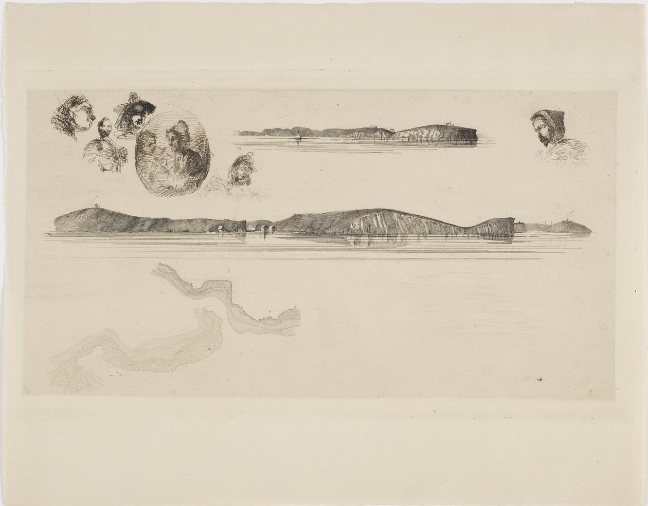 Skisser på Kystundersøkelsesplaten av James Abbott McNeill Whistler