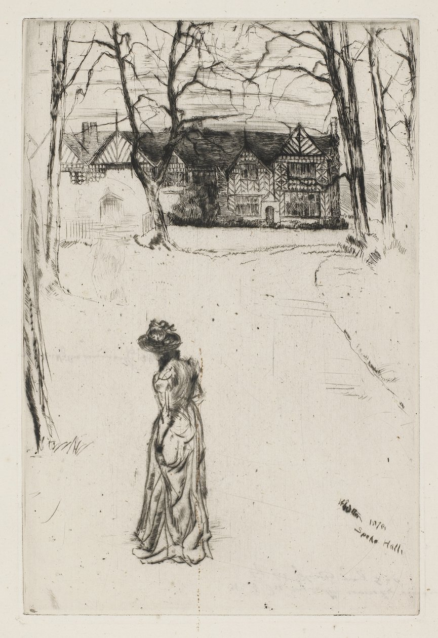 Speke Hall, nr. 1, 1870 (etsing og tørrpunkt på papir) av James Abbott McNeill Whistler