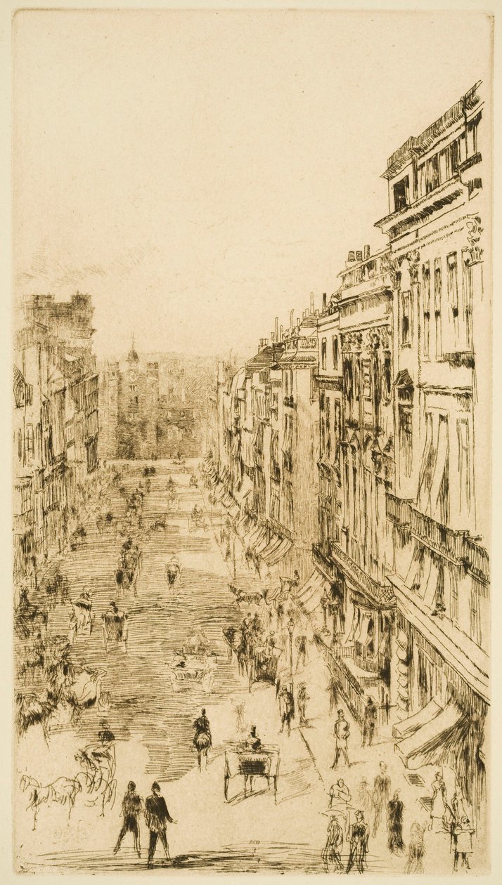 St James’s Street i London av James Abbott McNeill Whistler