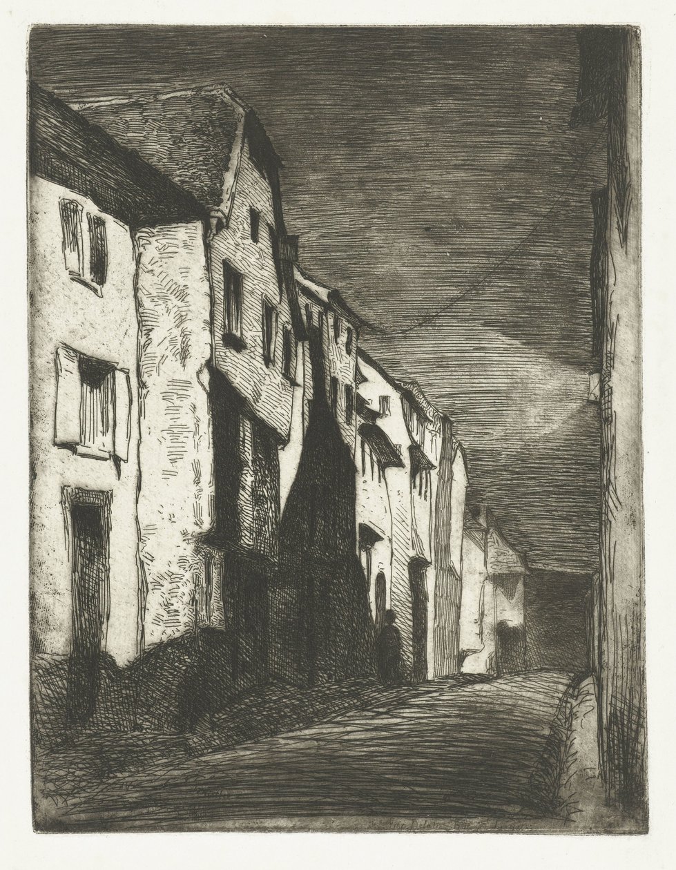 Straat i Saverne Gate ved Saverne Tolv etsninger fra naturen (serietittel) av James Abbott McNeill Whistler