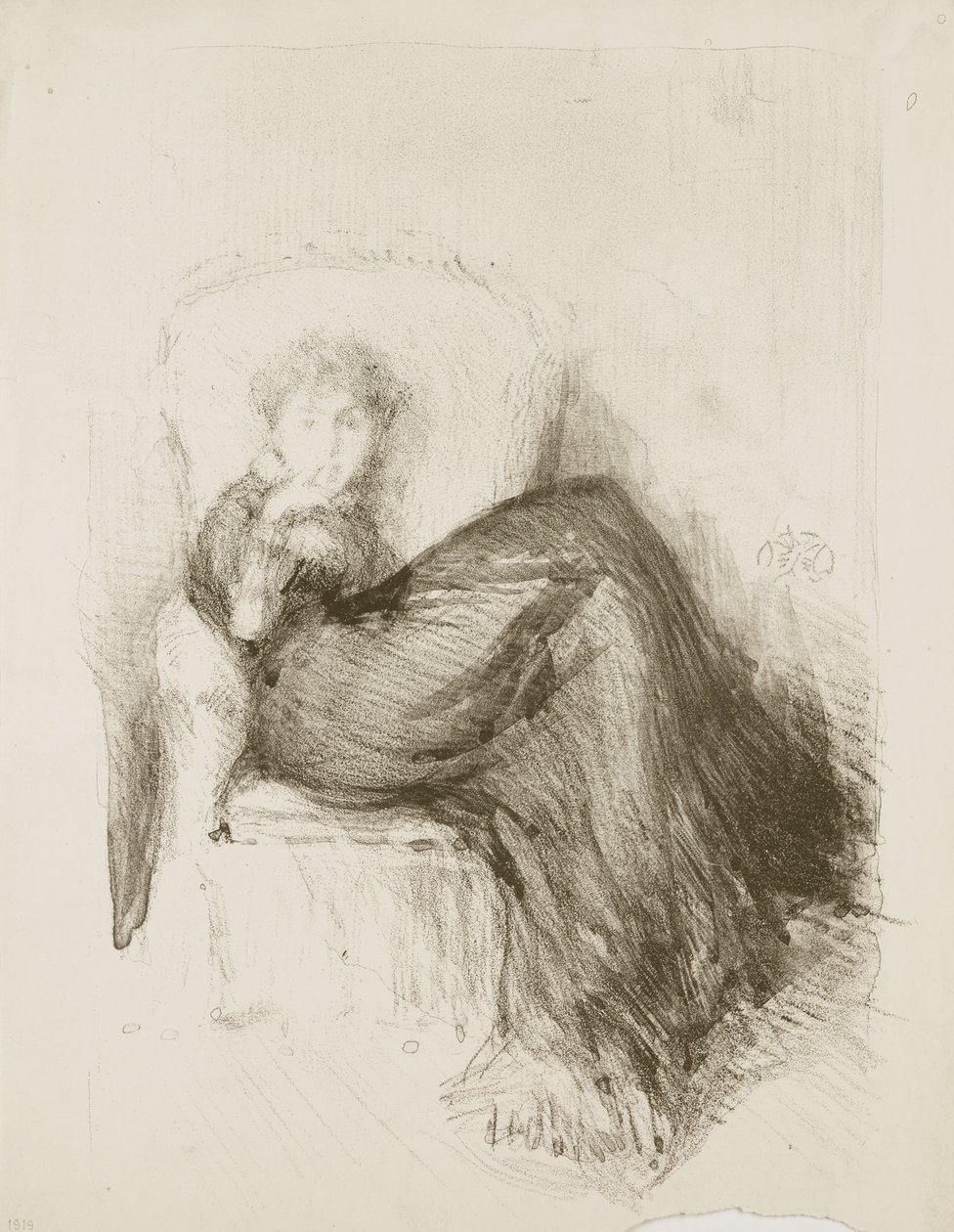 Studie: Maud Sittende, 1878 av James Abbott McNeill Whistler