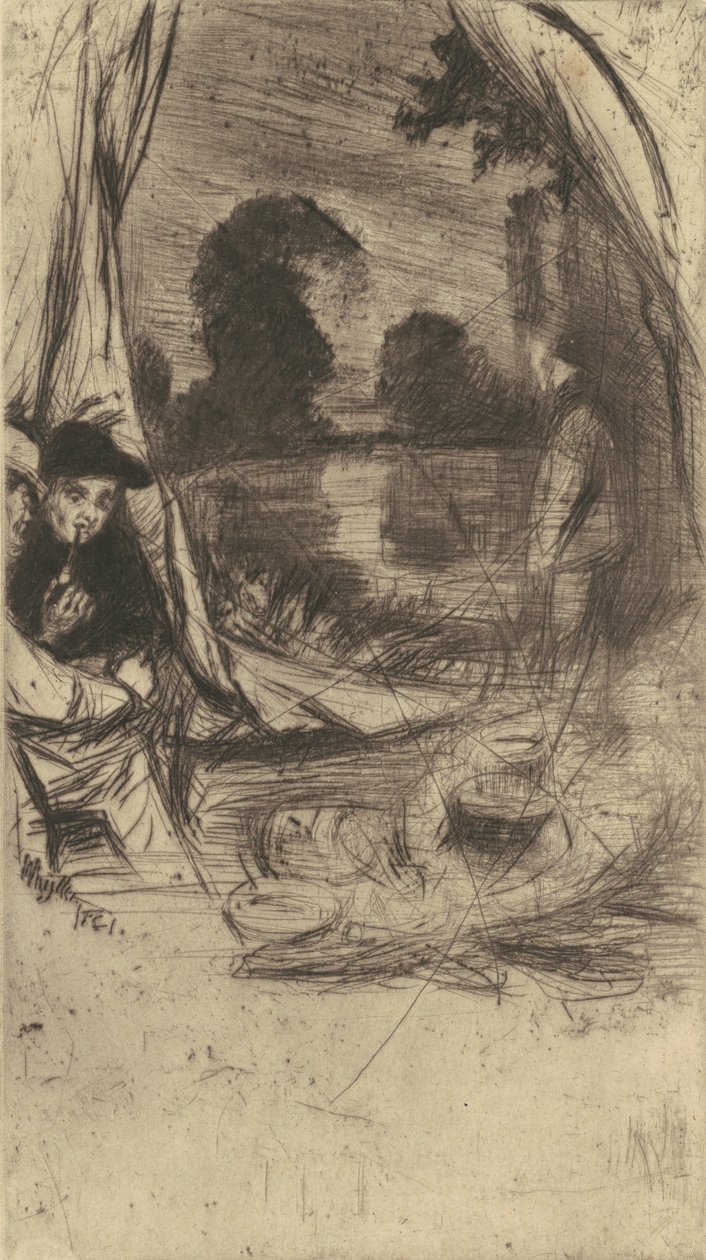 The Camp, 1861 publisert 1879. av James Abbott McNeill Whistler
