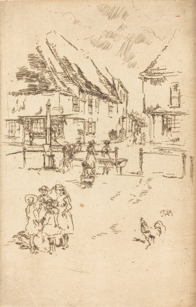 Hanen og pumpen, ca. 1887. av James Abbott McNeill Whistler