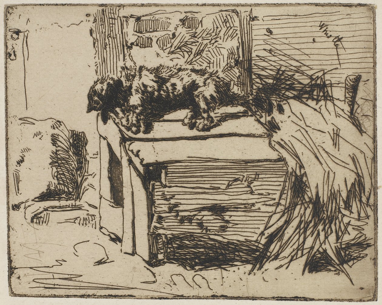 The Dog on the Kennel, 1858 (radering på papir) av James Abbott McNeill Whistler