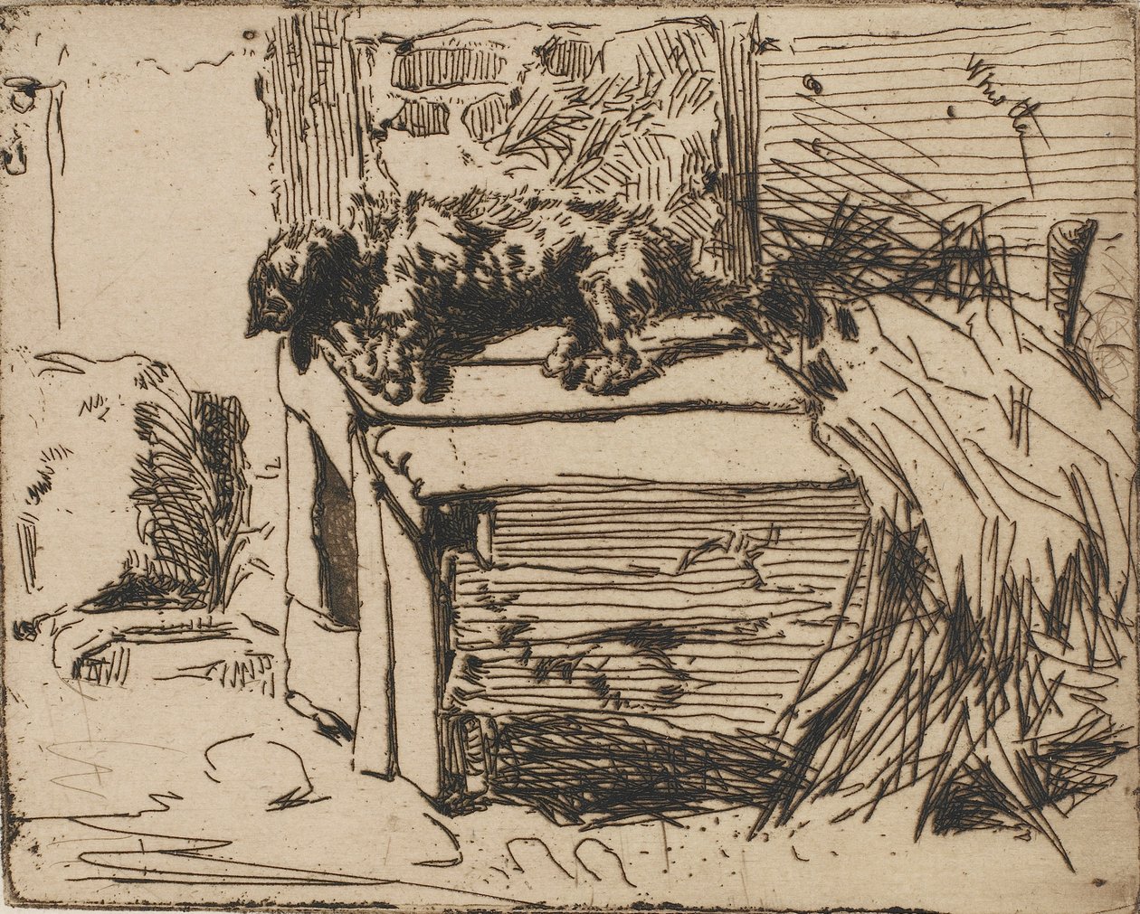 Hunden på kennelen, 1858. av James Abbott McNeill Whistler