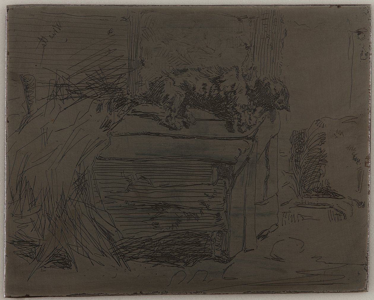 Hunden på kennelen, 1858. av James Abbott McNeill Whistler