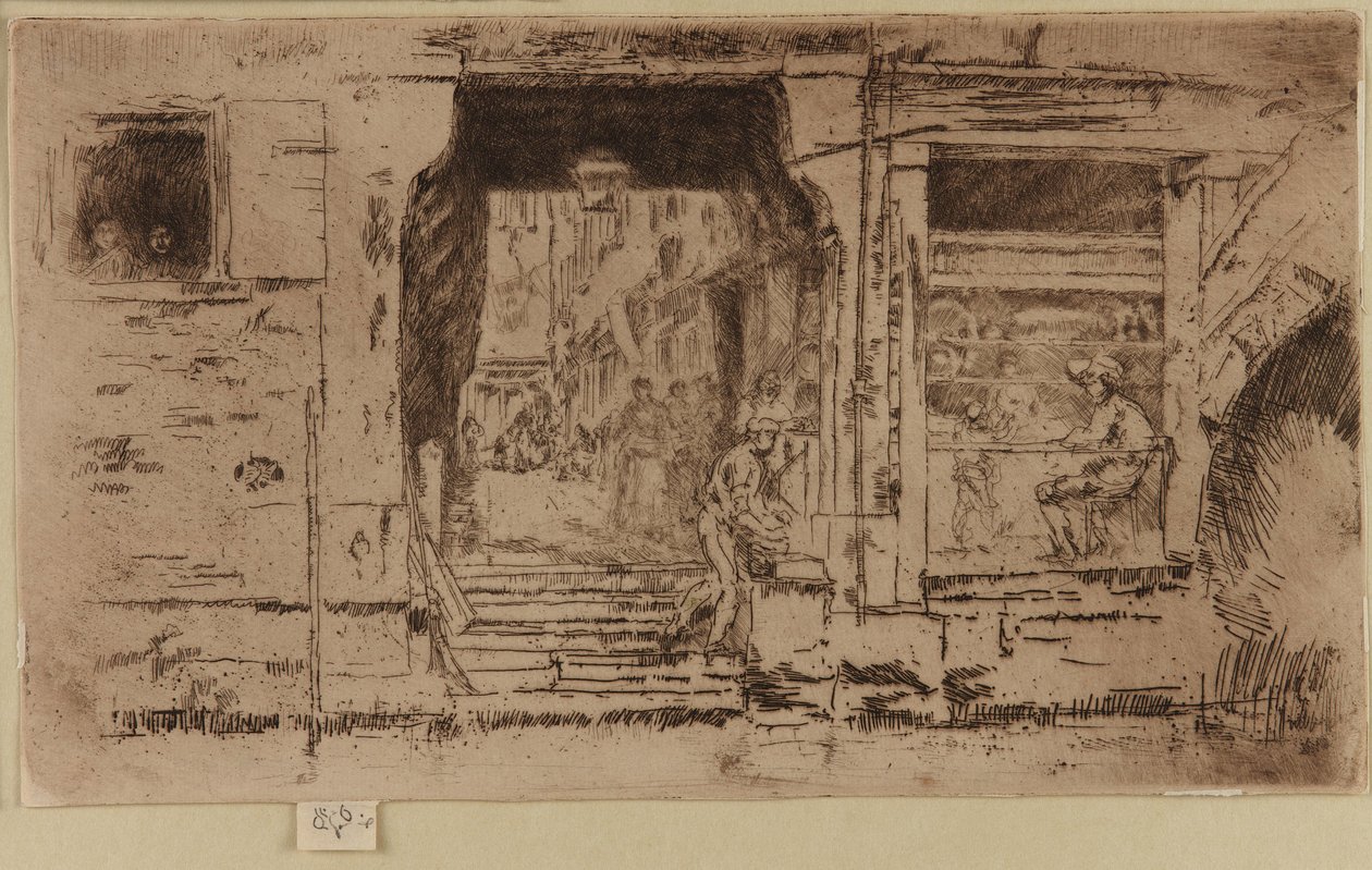 Fiskebutikken, Venezia, 1879-1880. av James Abbott McNeill Whistler