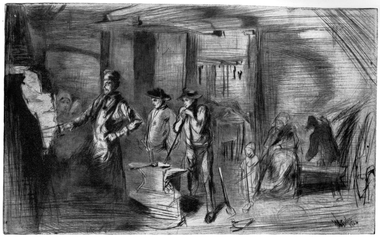 The Forge, c1860 1904. av James Abbott McNeill Whistler