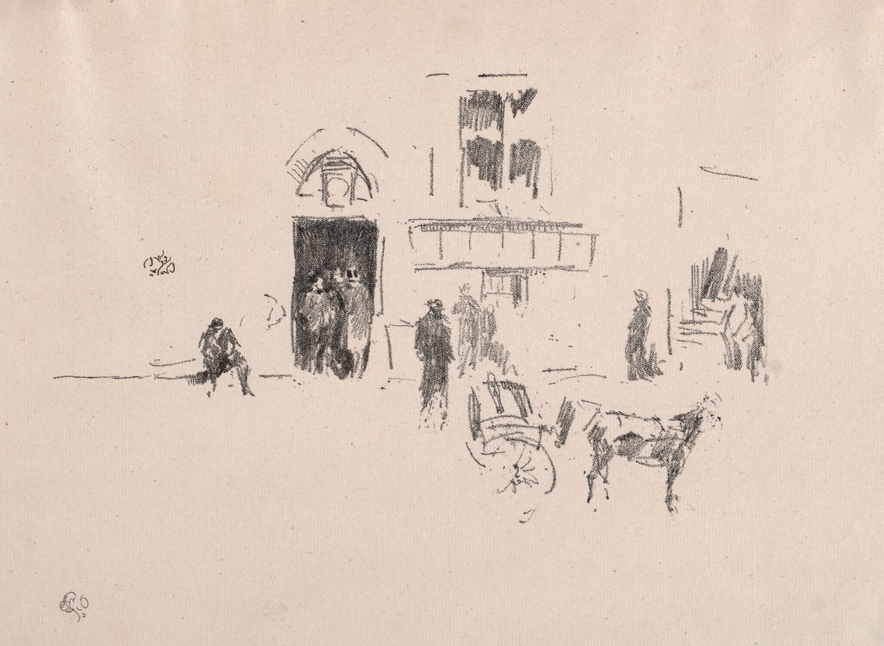 The Gaiety Stage Door, 1879. av James Abbott McNeill Whistler