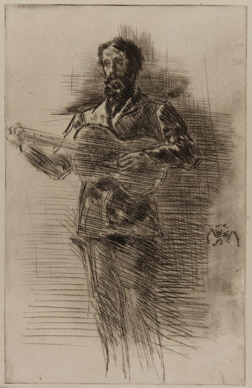 Gitarspilleren MW Ridley, 1875. av James Abbott McNeill Whistler