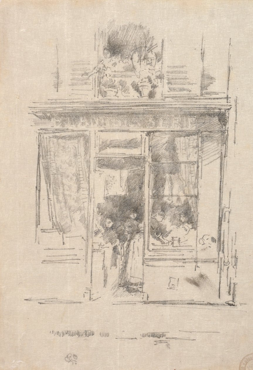 The Laundress - The Laundress of Place Dauphine, 1894. av James Abbott McNeill Whistler