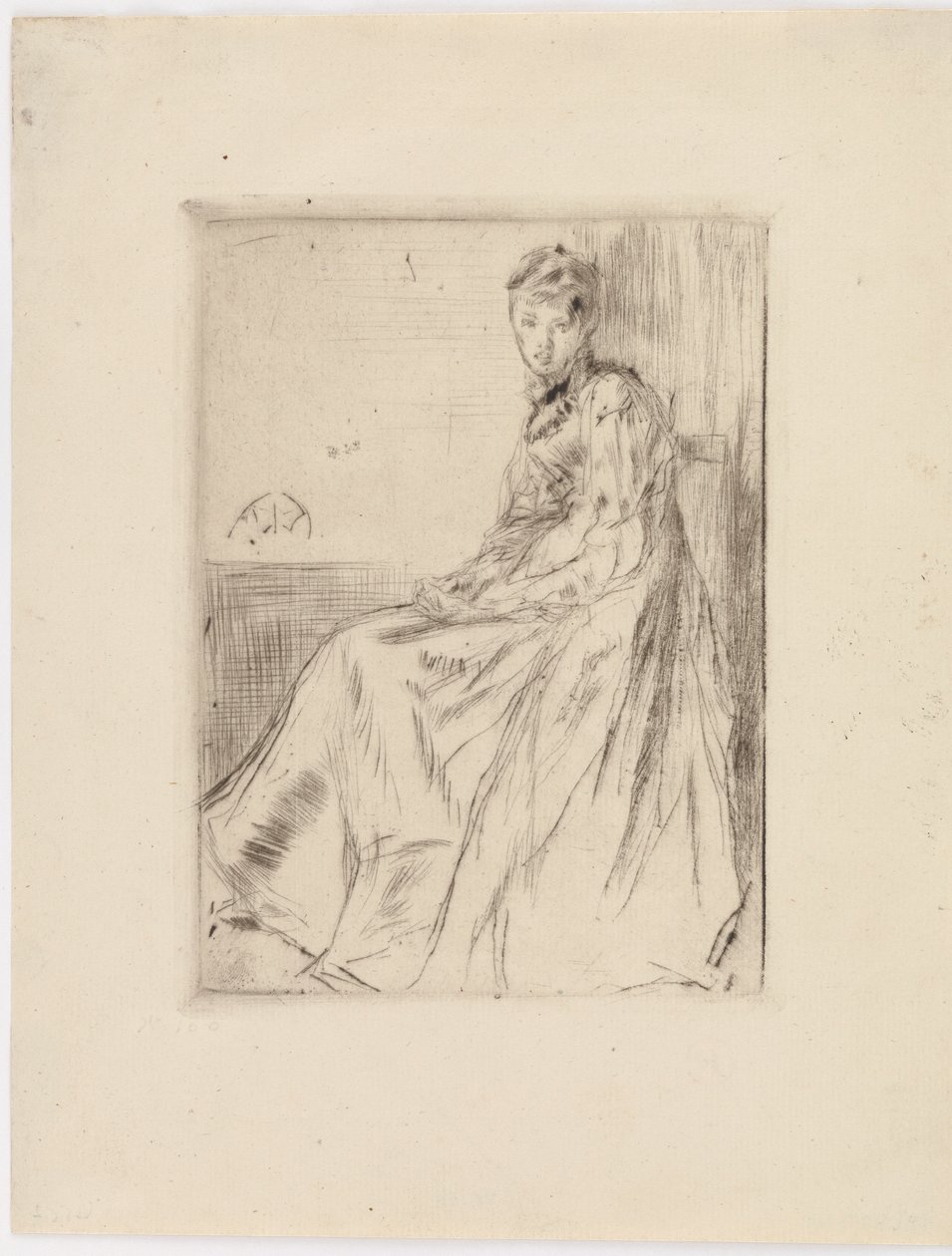 The Letter Maud, sittende, 1873. av James Abbott McNeill Whistler