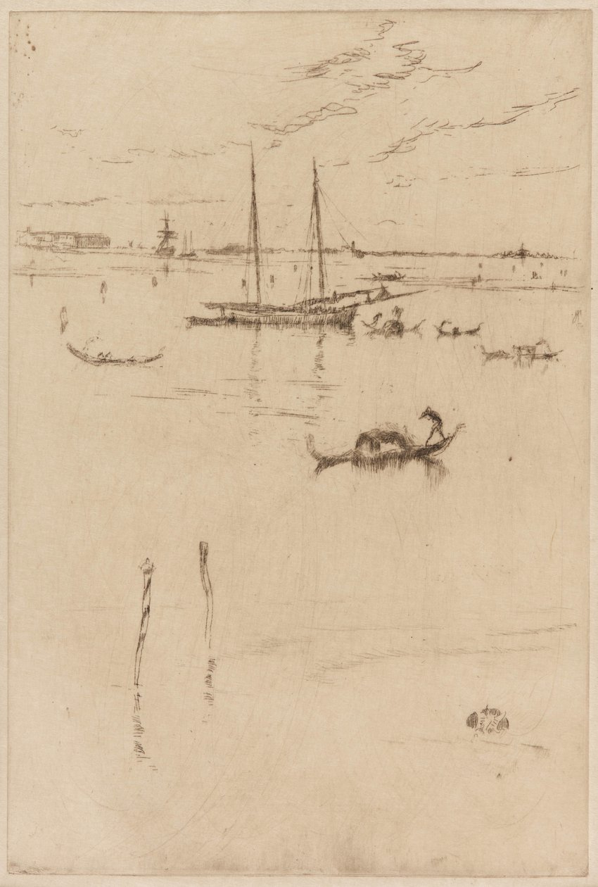 Den lille lagune, 1879-1880. av James Abbott McNeill Whistler