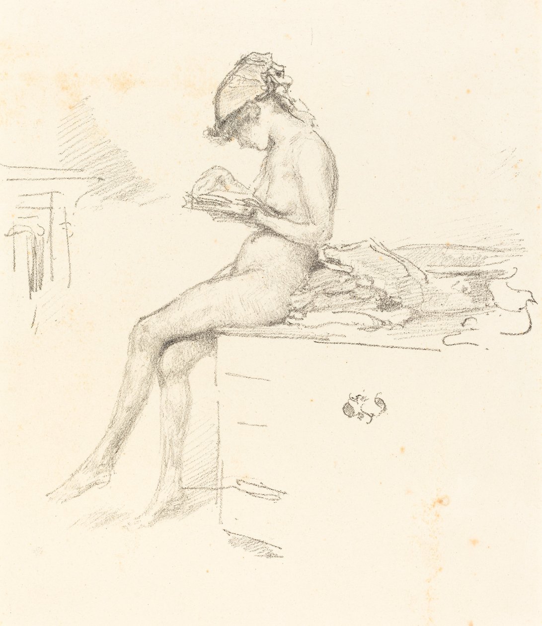 Den lille nakenmodellen, Reading, 18891890. av James Abbott McNeill Whistler