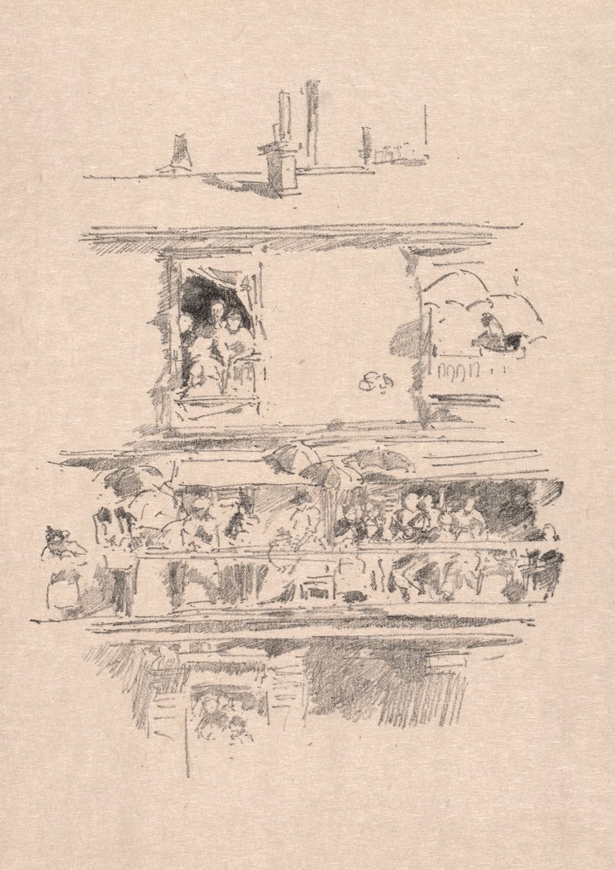 Den lange balkongen, 1894. av James Abbott McNeill Whistler