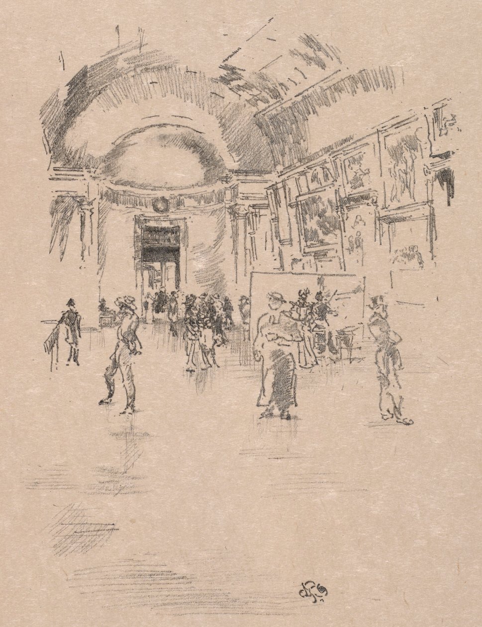 The Long Gallery, Louvre, 1894. av James Abbott McNeill Whistler