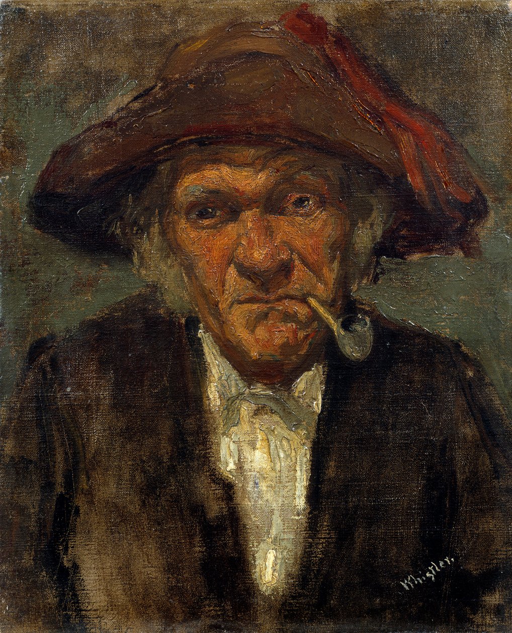 The Man Has The Pipe Painting av James Mac Neil Whistler (1834-1903) av James Abbott McNeill Whistler