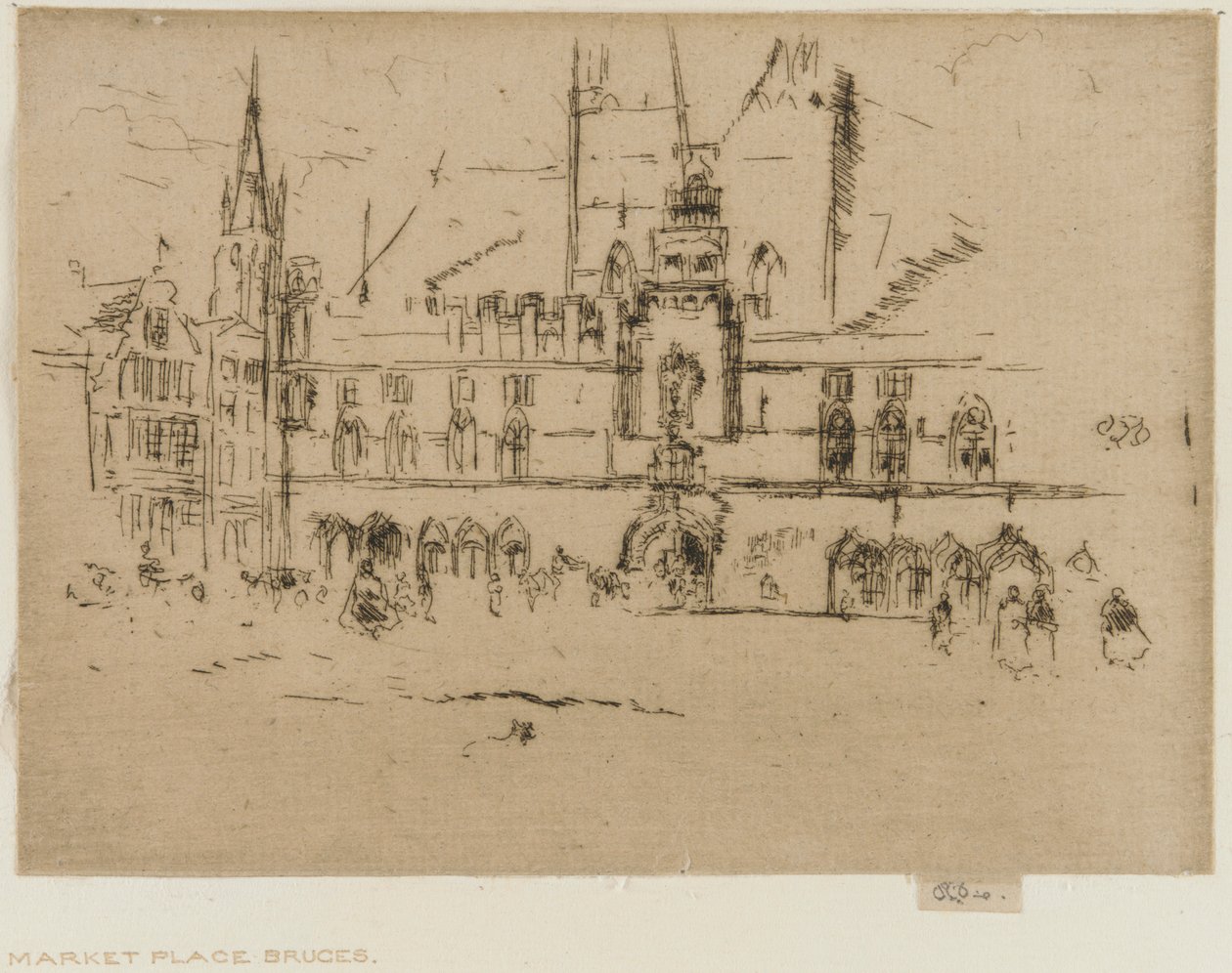 Markedet, Brugge, 1887. av James Abbott McNeill Whistler