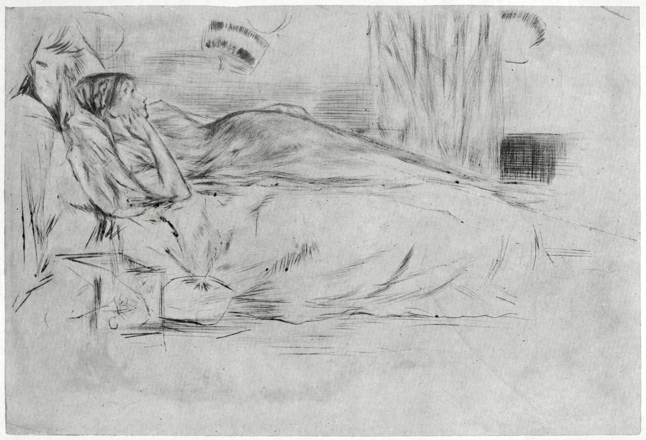 The Model, Liggende, c1864 1904. av James Abbott McNeill Whistler
