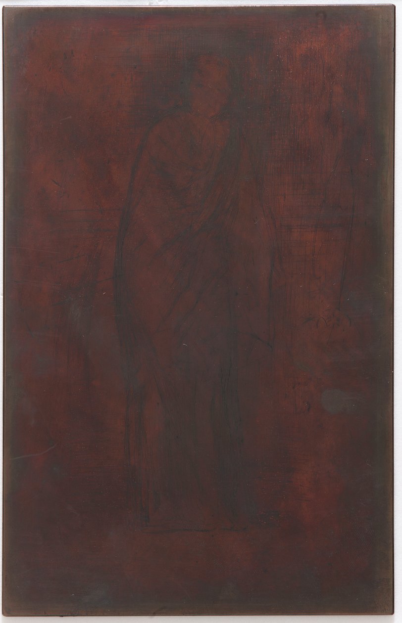The Model Resting: Printing plateblock, 1870. av James Abbott McNeill Whistler