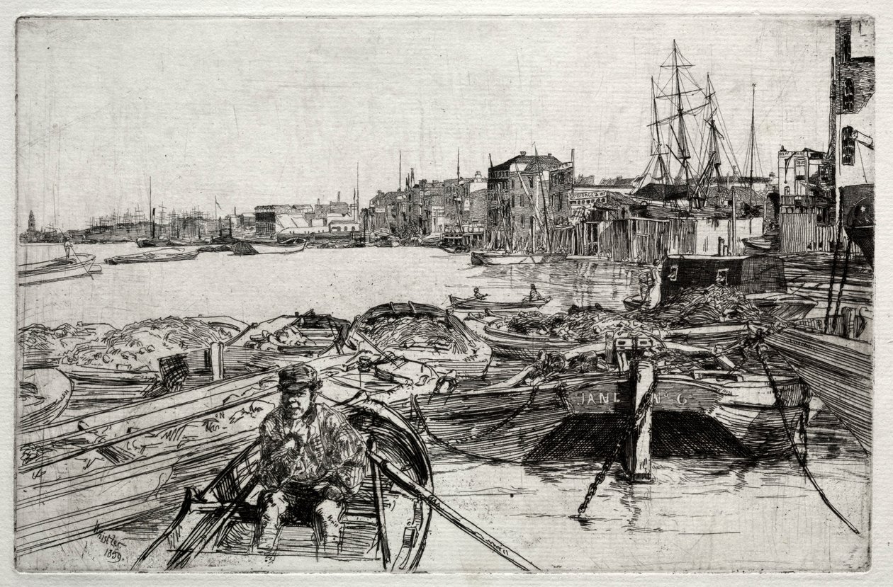 The Pool, 1859. av James Abbott McNeill Whistler