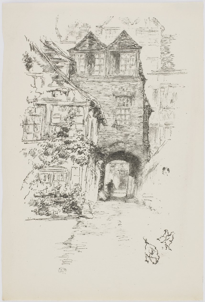 Prestens hus, Rouen, 1894-95 (lito på papir) av James Abbott McNeill Whistler