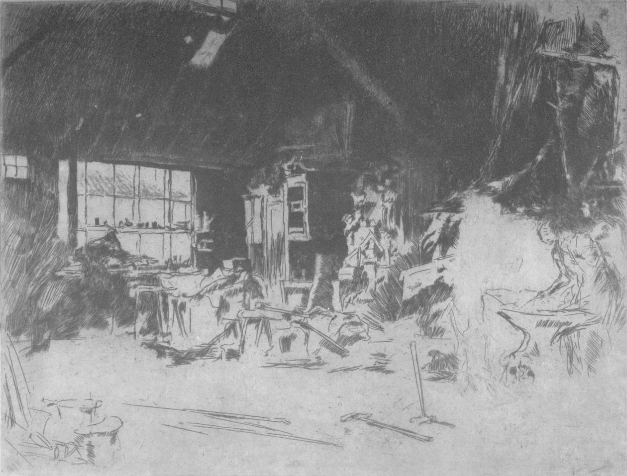 The Smithy, 1880, 1904 av James Abbott McNeill Whistler