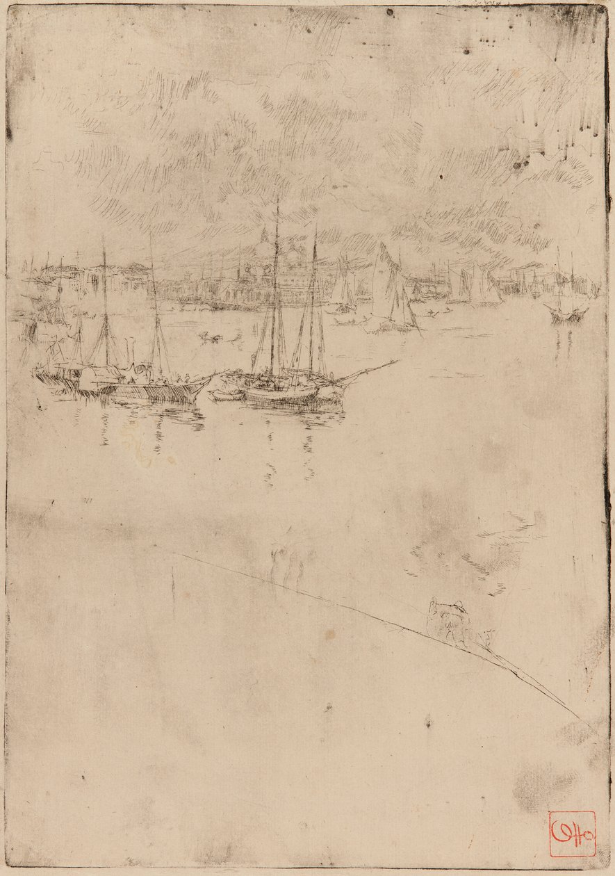 Dampbåten, Venezia, 1879-1880. av James Abbott McNeill Whistler
