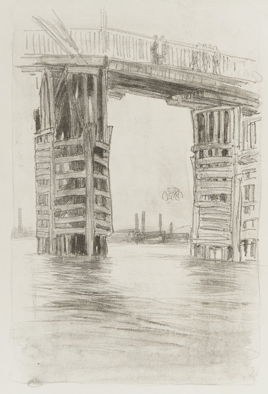The Tall Bridge, 1878 (lithotint på papir) av James Abbott McNeill Whistler
