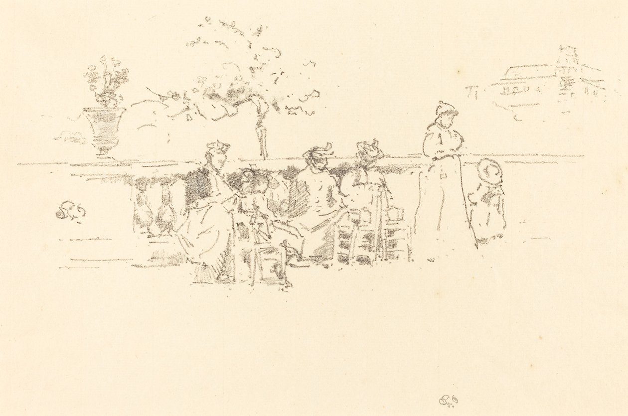 The Terrace, Luxembourg, 1894. av James Abbott McNeill Whistler