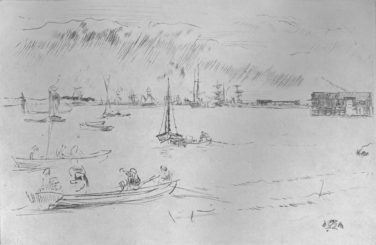 Themsen mot Erith, c1877, 1904 av James Abbott McNeill Whistler