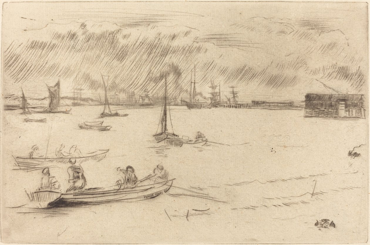 Themsen mot Erith, ca. 1877. av James Abbott McNeill Whistler