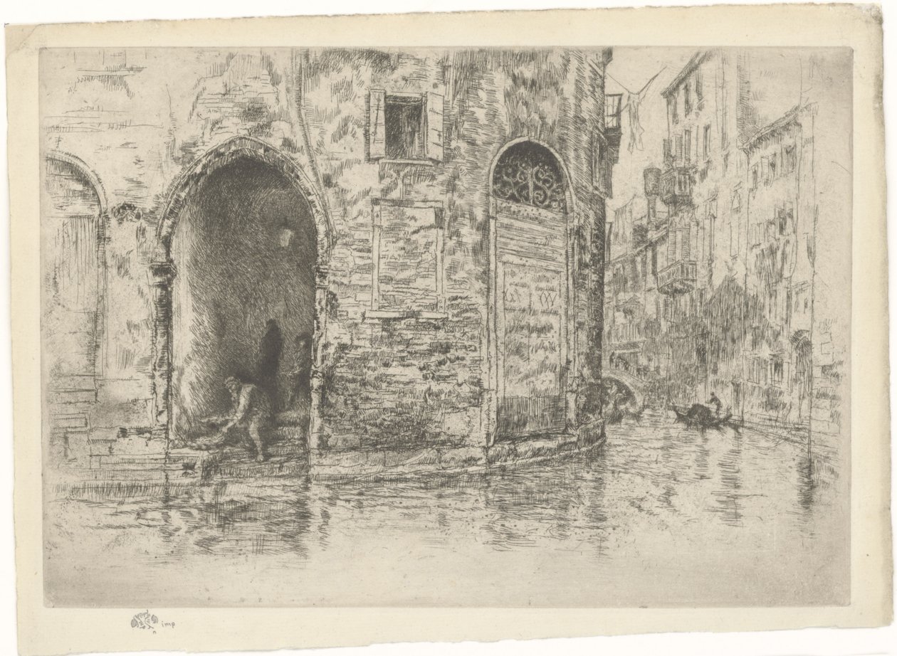 De to døråpningene. Første Venezia-serie, plate 2 (av 12) av James Abbott McNeill Whistler