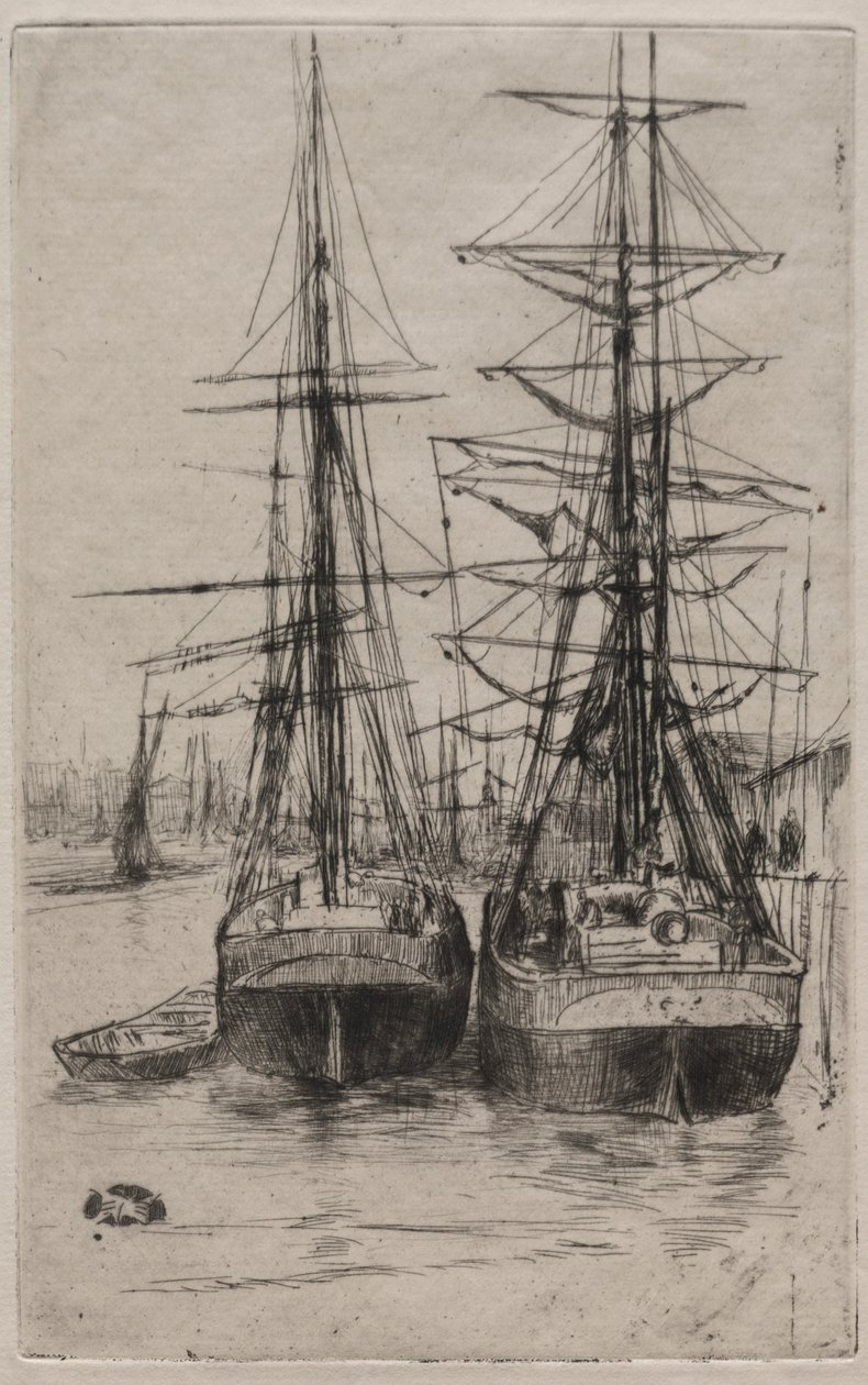 De to skipene. av James Abbott McNeill Whistler
