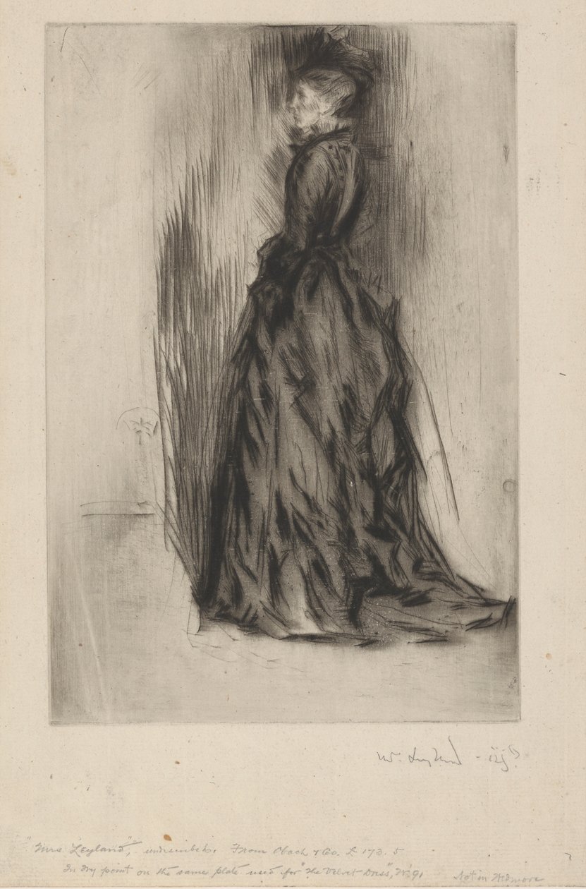 The Velvet Dress Mrs. Leyland, 1873-1874. av James Abbott McNeill Whistler