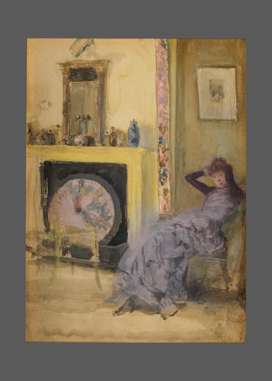 Det gule rommet, ca. 1883-84 (akvarell og gouache på papp av James Abbott McNeill Whistler