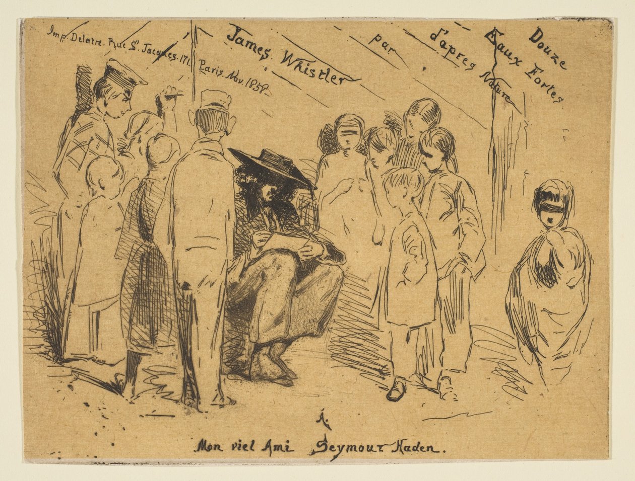 Tittelside fra det franske settet Douze Eaux-Fortes d’Après Nature, 1858. av James Abbott McNeill Whistler