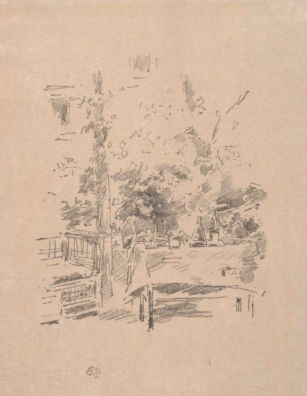 Tete-a-tete in the Garden, 1894. av James Abbott McNeill Whistler